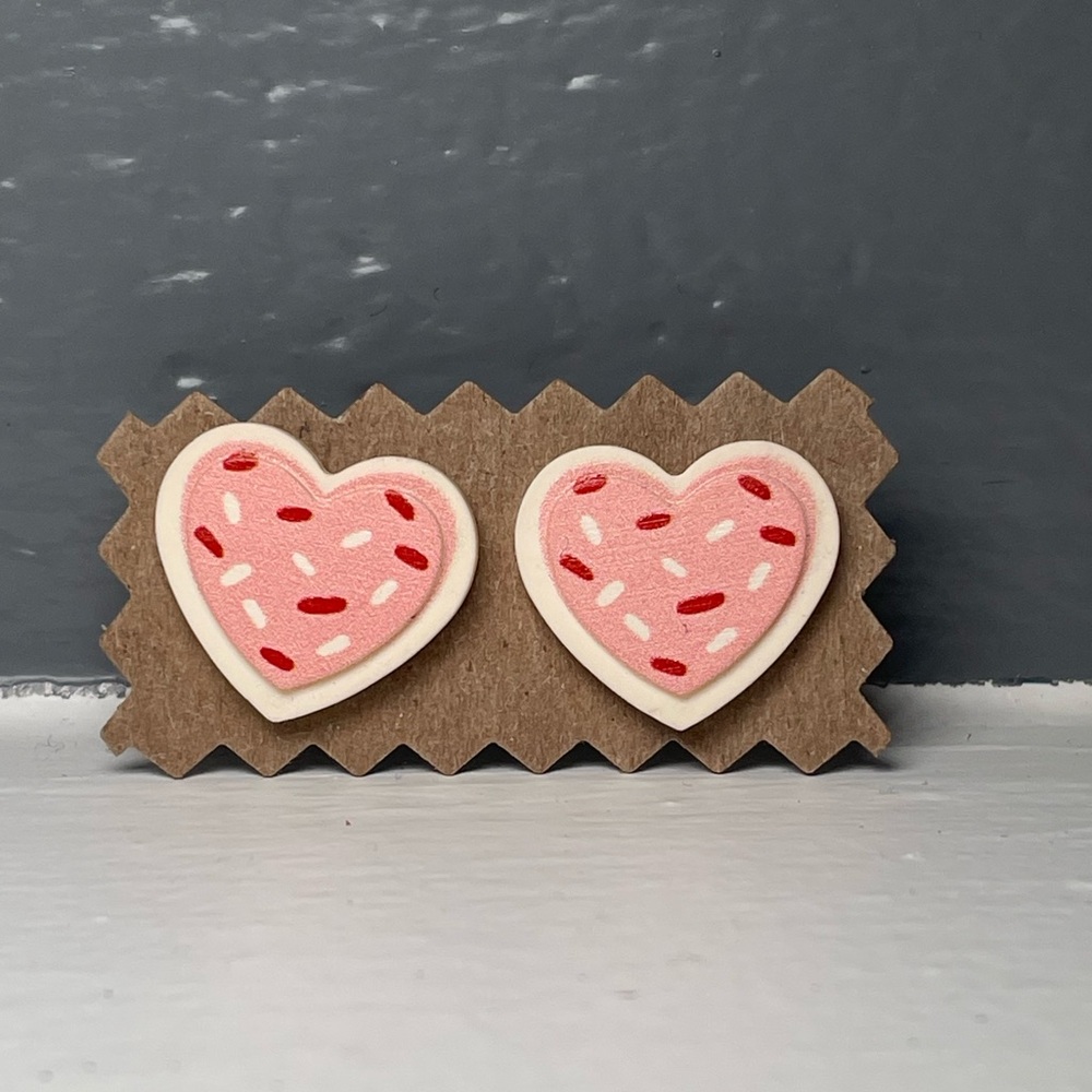 Heart Cookie Stud Earrings